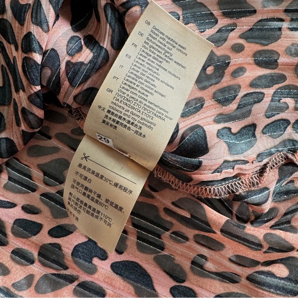 Scotch & Soda Sheer Leopard Print Long Sleeve Top - Picture 11 of 14